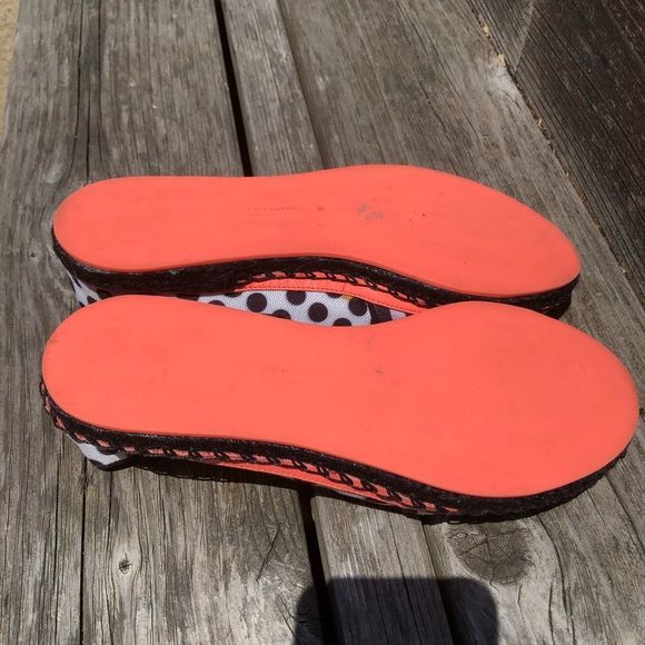 SOPHIA WEBSTER Black White Coral polka dot stripe slip on espadrille fla… - Picture 7 of 10